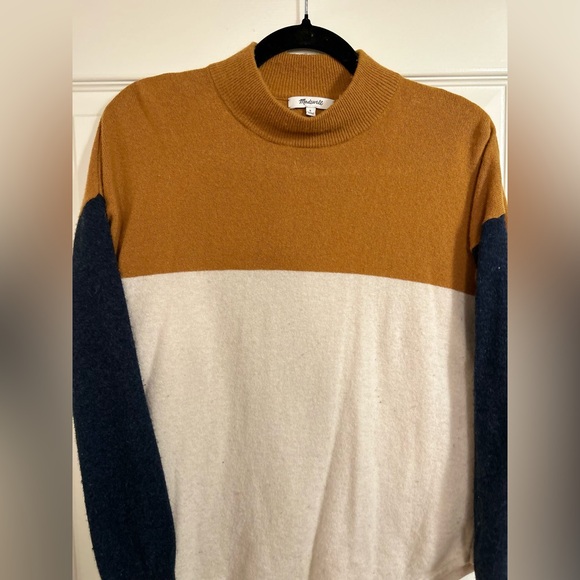 Madewell Colorblock Ashbury Mock Neck Sweater - Picture 3 of 10